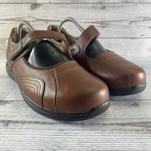 Drew Heather Mary Jane Shoes Womens 9.5 W Brown Leather Orthopedic Comfort Walk